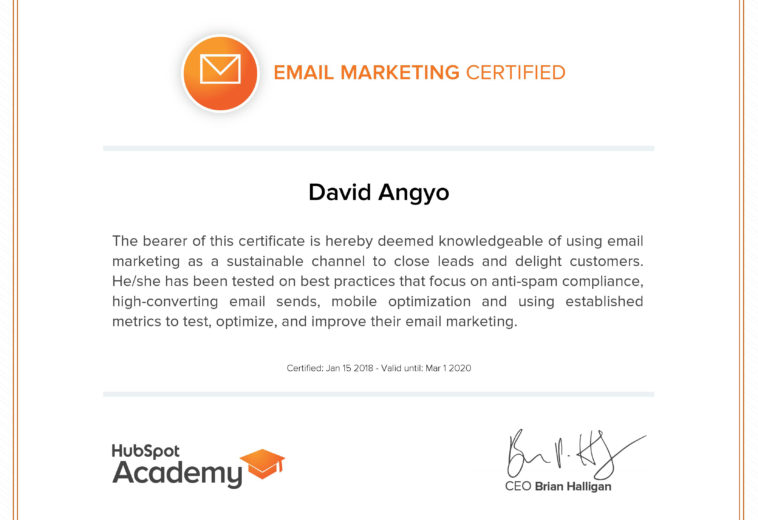 Hubspot Email Marketing Certification
